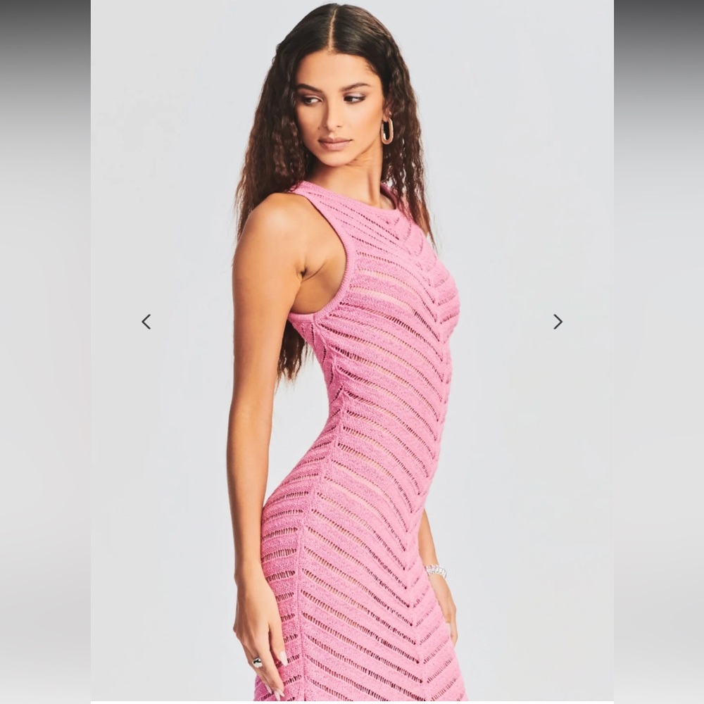 Shani Shemer Swimwear Retrofete Designer Kate Crochet Knit Midi Dress Barbie - Picture 1 of 17